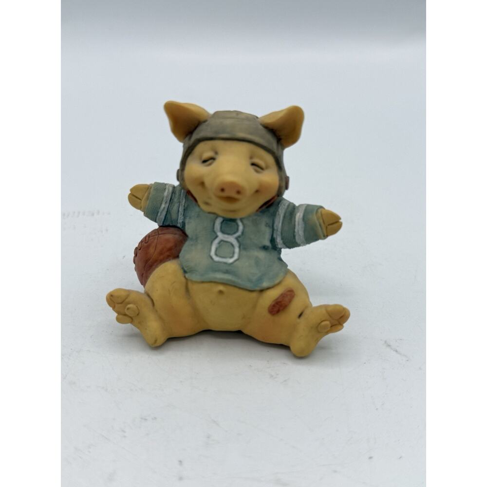 GANZ Pigsville 1995 Touch Down Piggy Vintage Football Pig